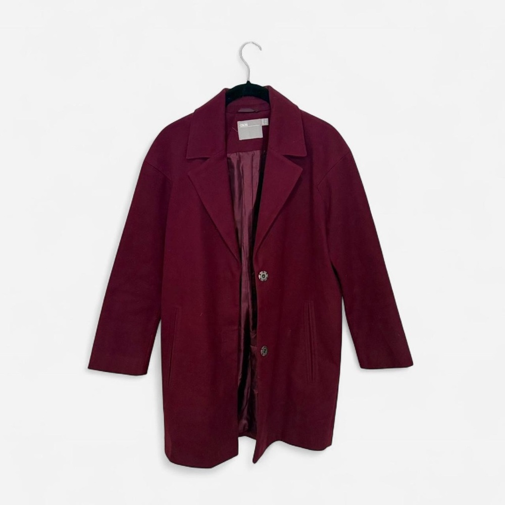 Burgundy oversized coat